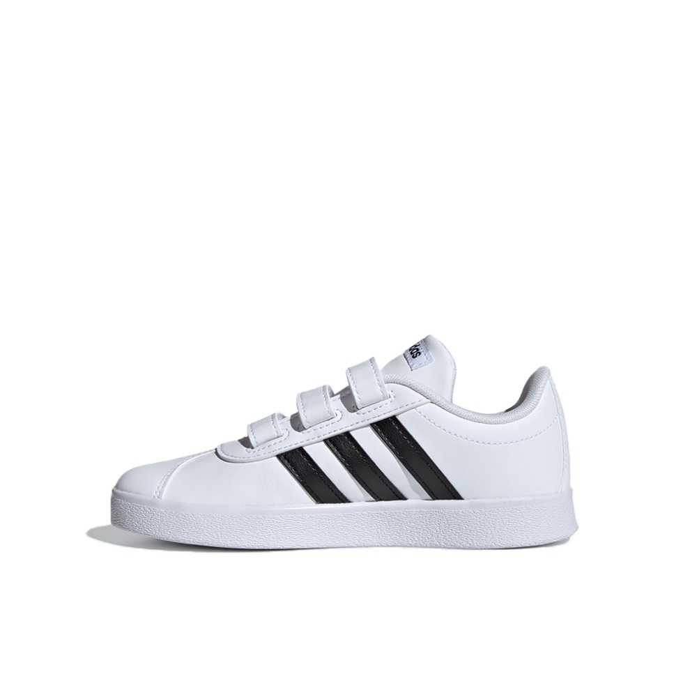 推荐商品：adidas VL Court 2 T头鞋 德训鞋 板鞋儿童 防滑耐磨休闲百搭舒适透气魔术贴轻运动 小童/白色