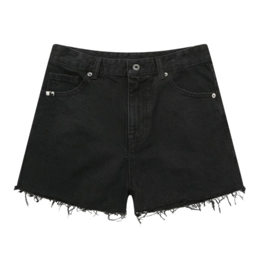 MLB 磨毛边NY丹宁标热裤牛仔裤 31DPW5131