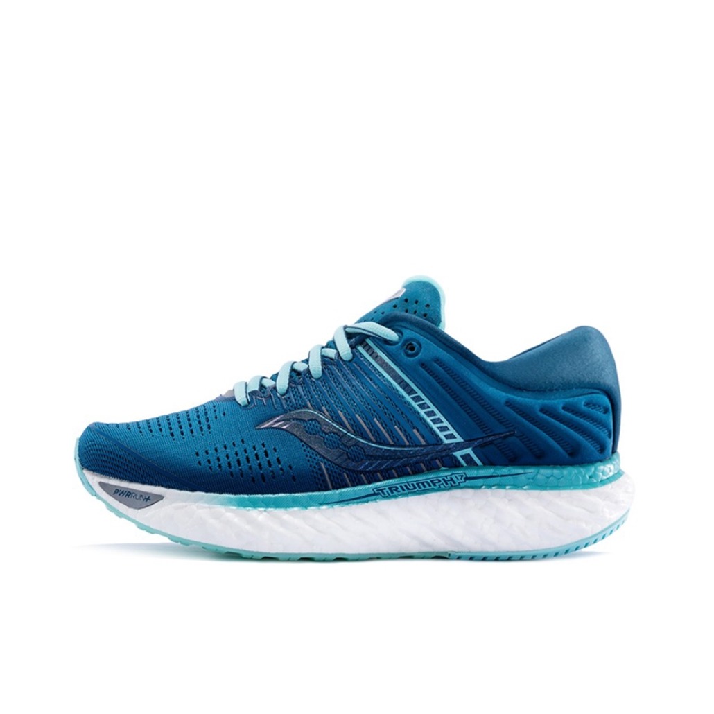 推荐商品：Saucony/索康尼 Triumph 胜利 17 网布透气 减震回弹 防滑耐磨 跑鞋 蓝白