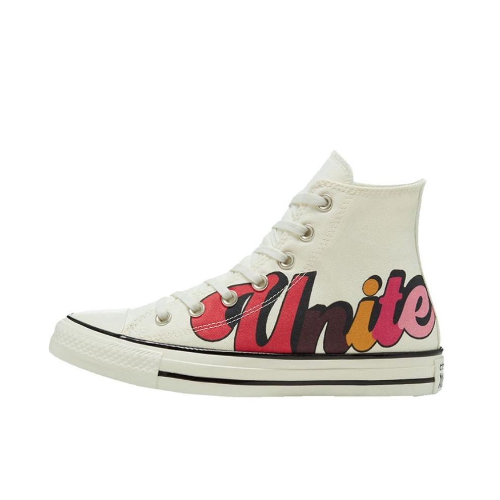推荐商品：Converse/匡威 Chuck Taylor All Star 帆布鞋 常青款轻便防滑耐磨百搭复古圆头减震贴合高帮 甜甜圈字母Hi