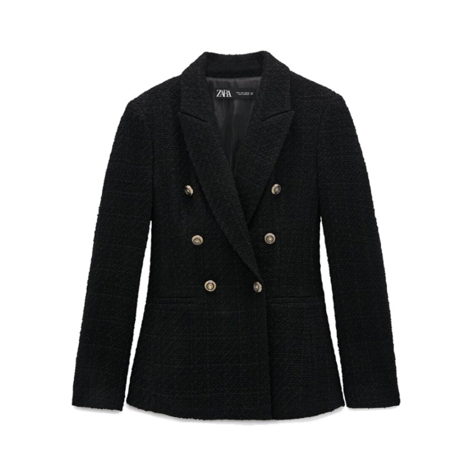 ZARA 纹理修身西装外套 08458511800