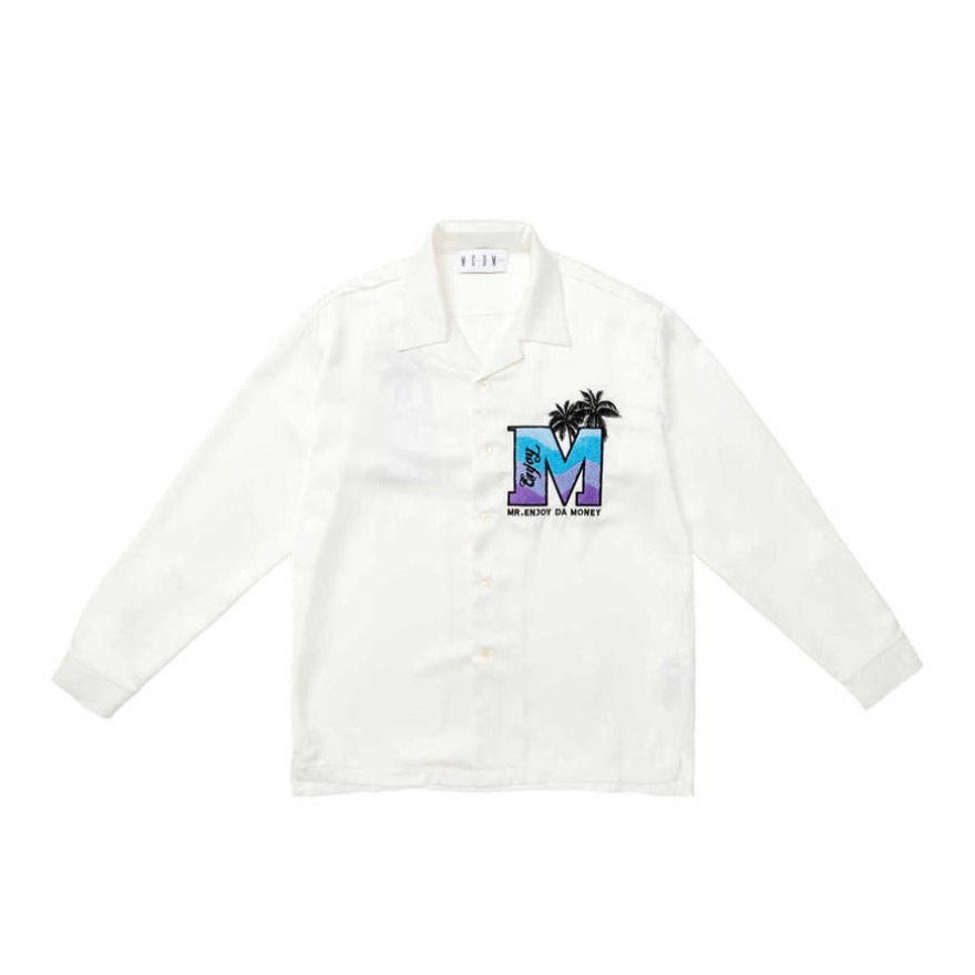 MEDM 椰子树刺绣古巴领长袖衬衫 男女同款 MEDM00070
