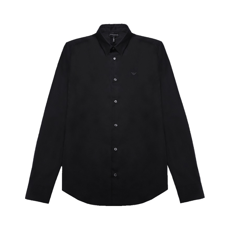 Armani 弹力棉鹰标LOGO长袖衬衫 男女同款 8N1C091N06Z