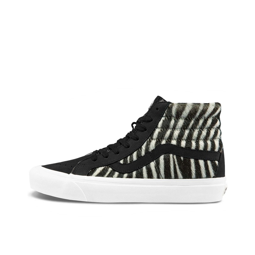 推荐商品：Vans/范斯 SK8-Hi 板鞋 潮流经典拼接复古街头厚底 斑马纹/黑色