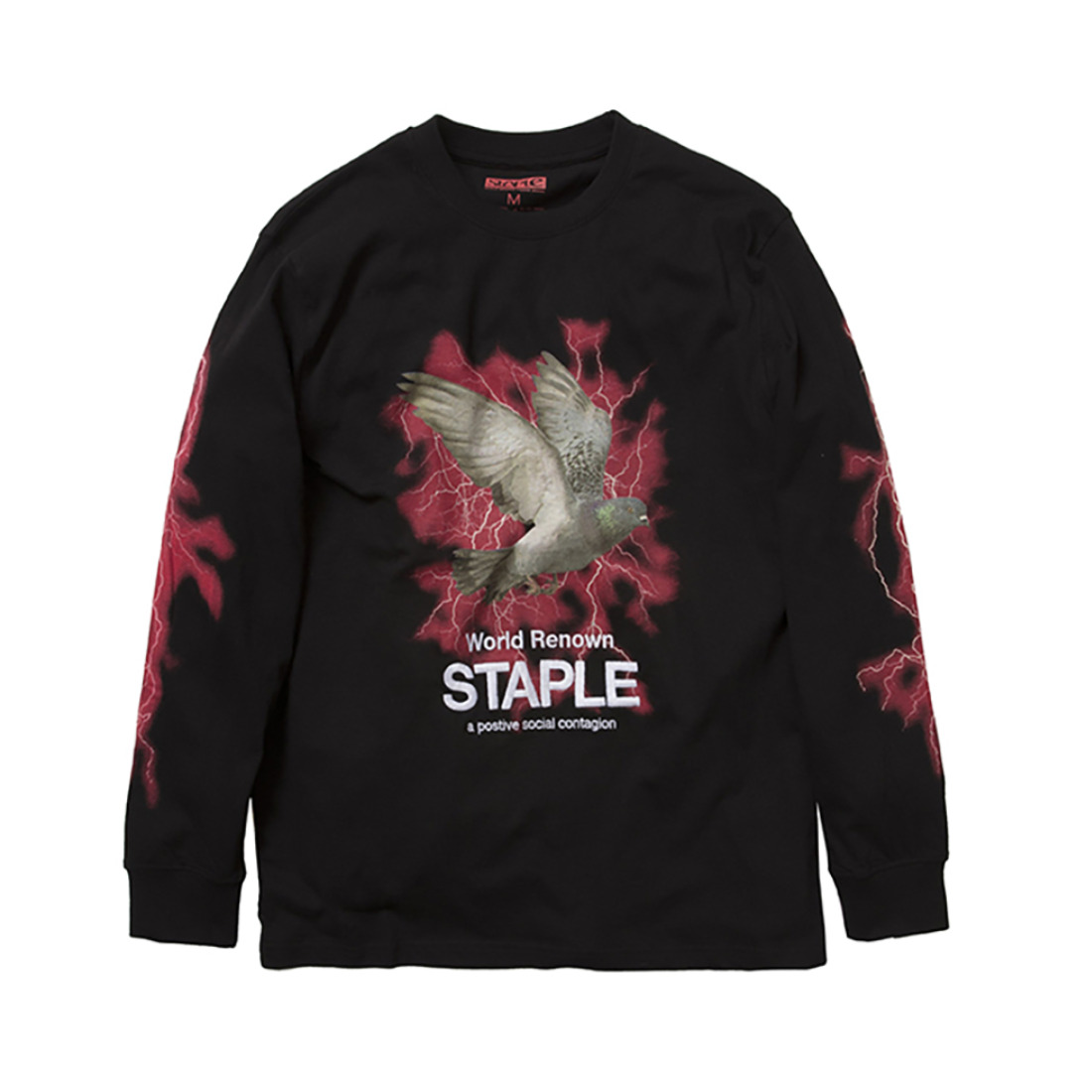 Staple Lightning Tee 刺绣雷电印花长袖T恤 男女同款 1809C4993