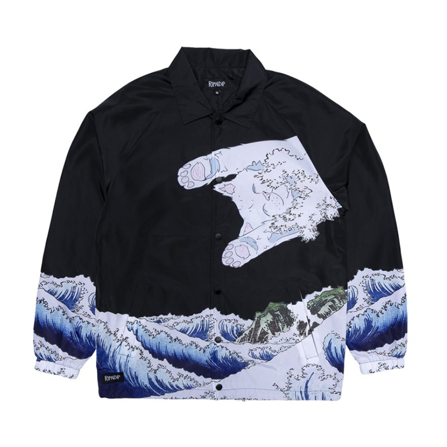 Ripndip 中指賤貓運動休閑海浪水花LOGO夾克 男女同款