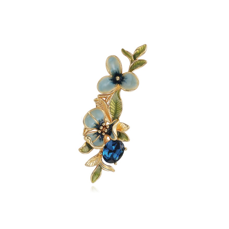 推荐商品：shes 梵高鸢尾花手工滴油渐变花朵胸针 SBB9001774