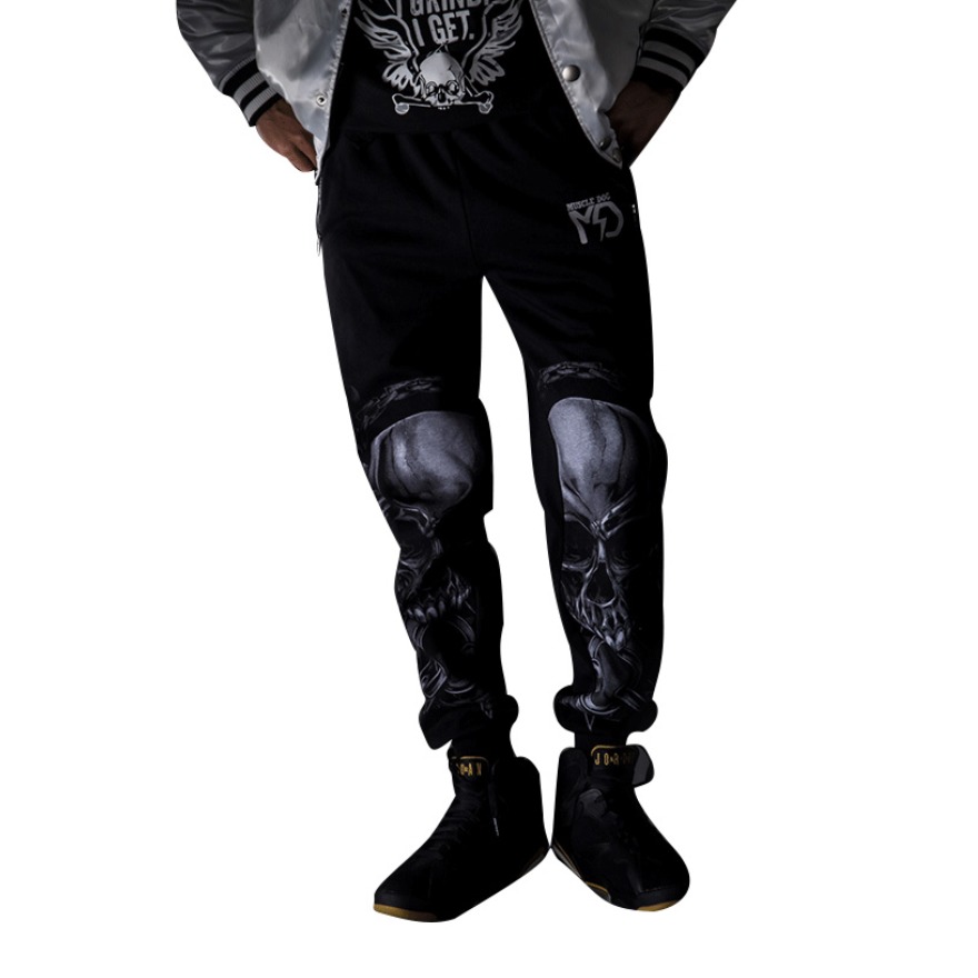 Muscle Dog 骷髅头印花长裤 M2064091388