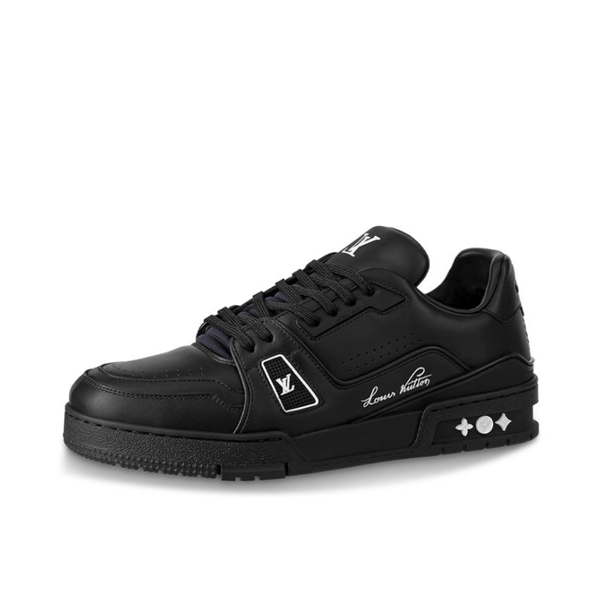 推荐商品：Louis Vuitton Trainer系列 时尚 牛皮 圆头 防滑 轻便 板鞋 纯黑