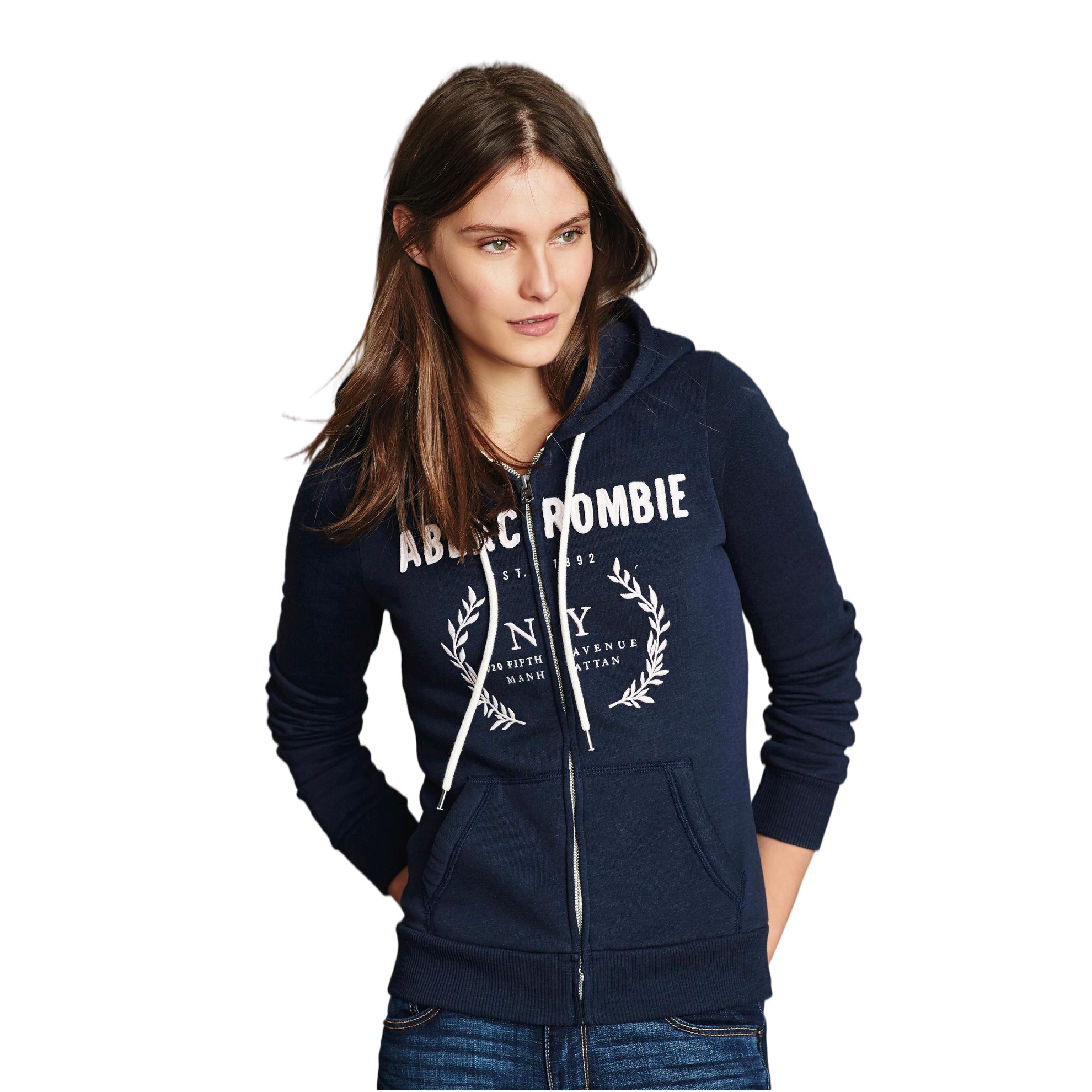 Abercrombie Fitch 加绒抓绒拉链帽衫