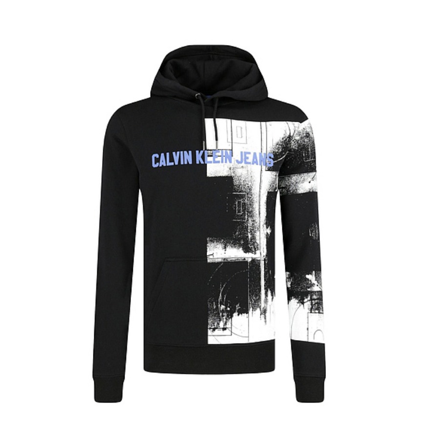 Calvin Klein 撞色图案反差印花连帽卫衣 J313257