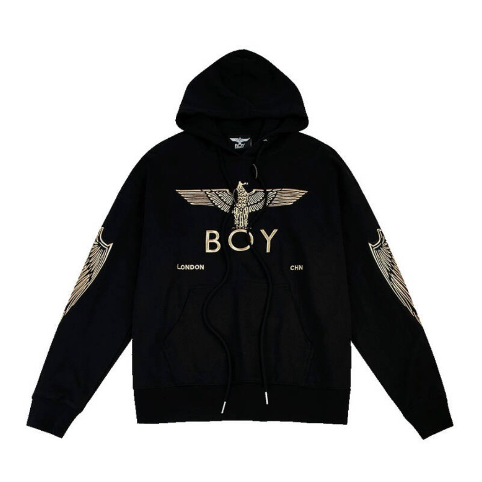 Boy London 英版 老鹰对称大翅膀金线刺绣连帽套头卫衣 男女同款 B193NB101402