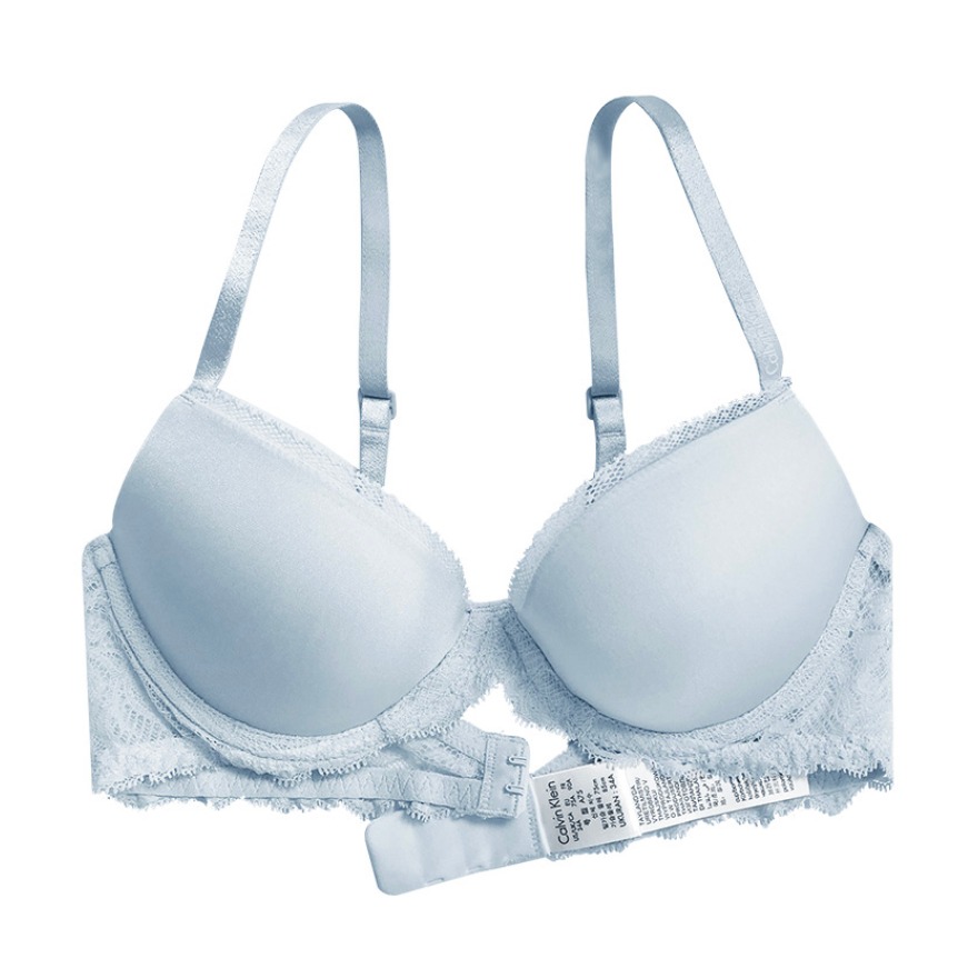 Calvin Klein 上薄下厚滑面蕾丝聚拢文胸 QF1444