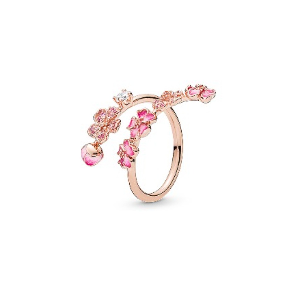 推荐商品：PANDORA/潘多拉 桃花枝PandoraRose开口式叠戴925银戒指 188088NCCMX