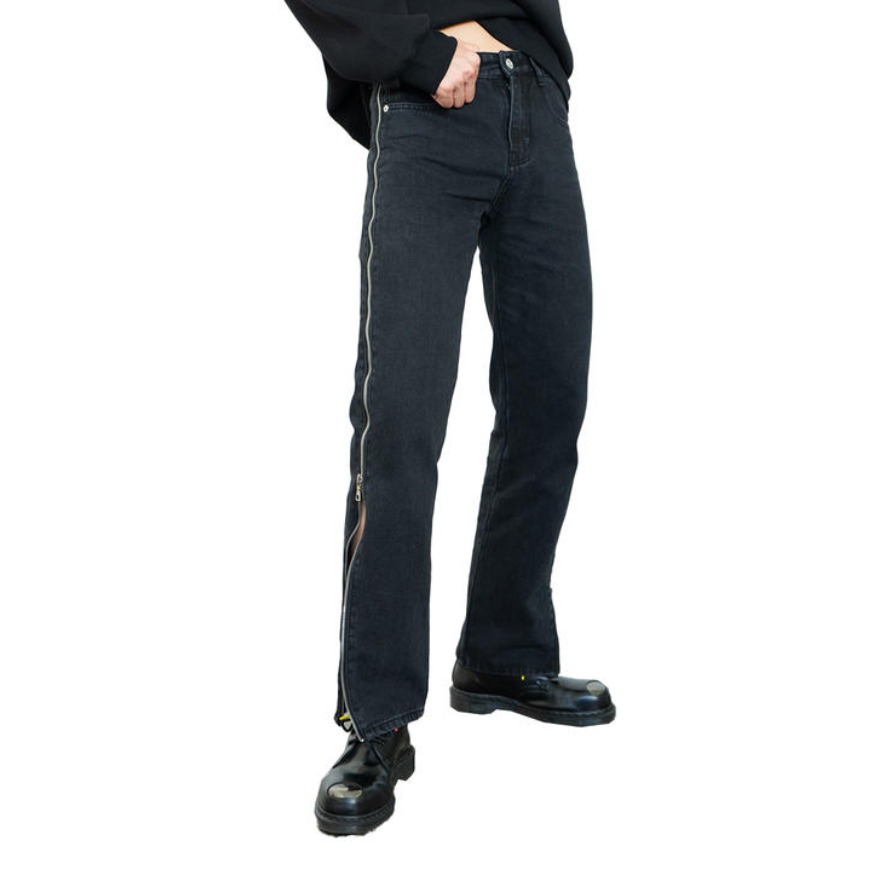 CLP 侧面拉链开衩牛仔裤