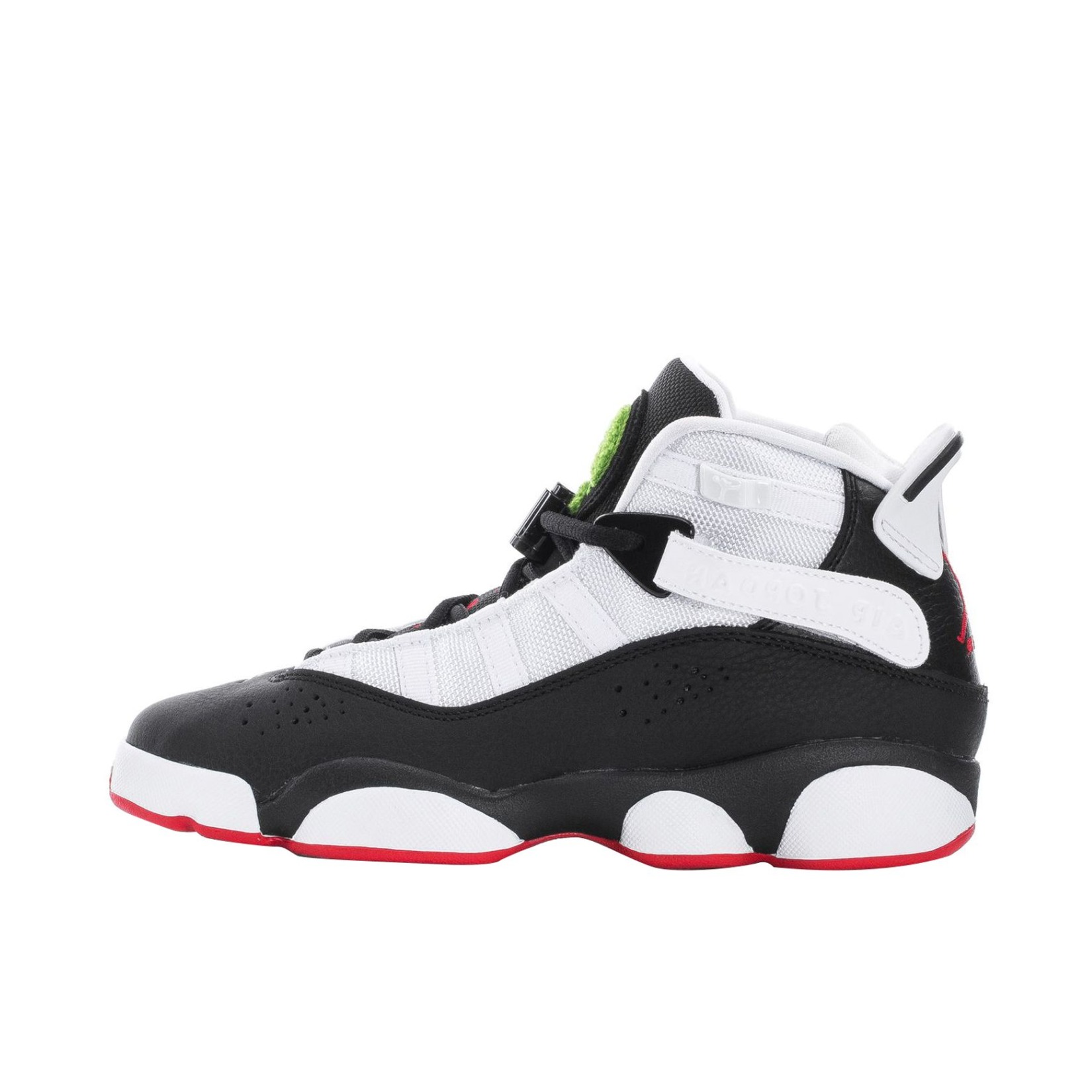 推荐商品：Air Jordan 6 Rings 六冠王 篮球鞋 zoom air缓震透气耐磨复古潮流百搭防滑包裹性 GS/黑色/白色