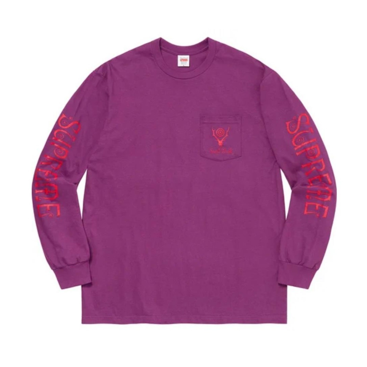 Supreme x SOUTH2 WEST8 联名款 Week 9 L/S Pocket Tee 圆领口袋长袖T恤 男女同款