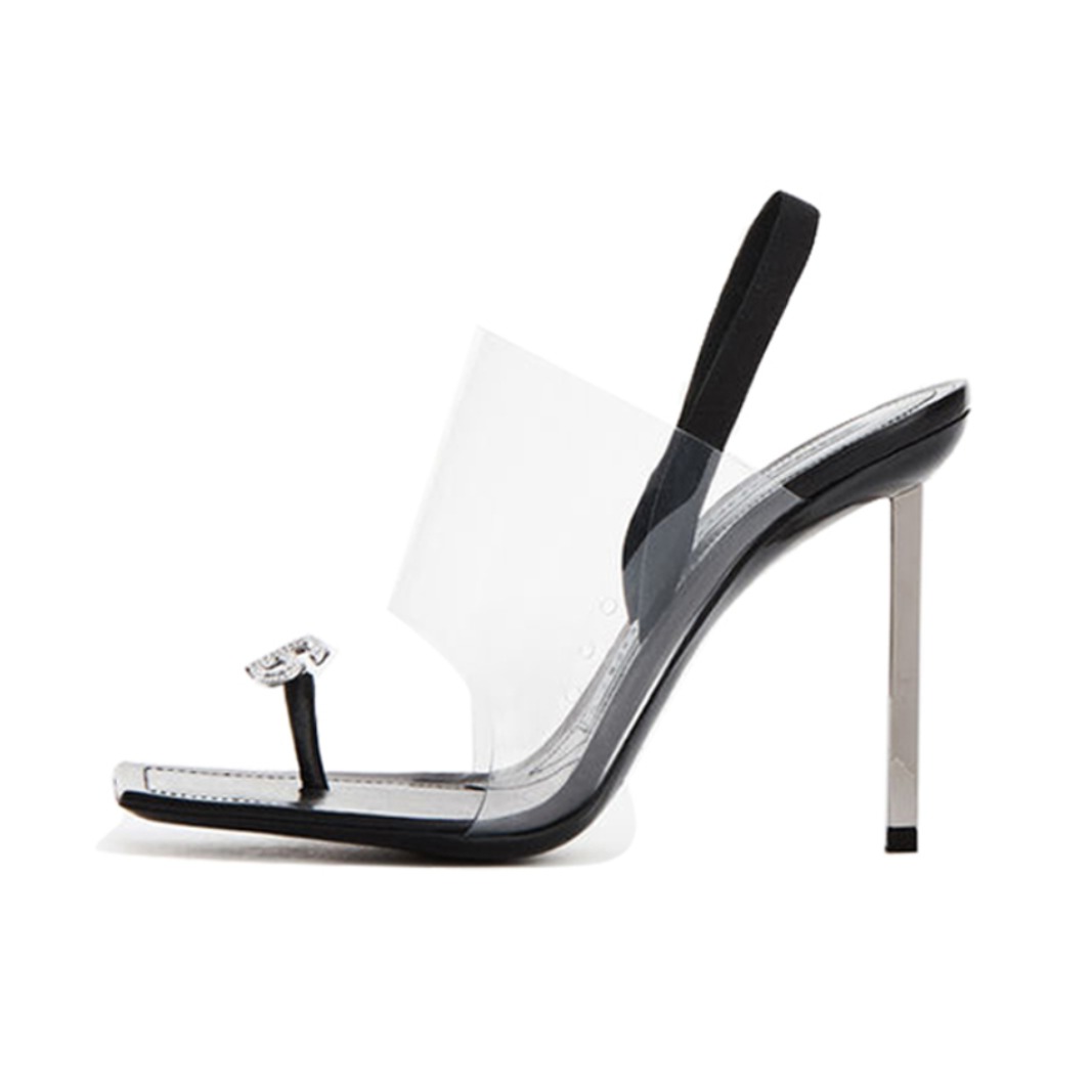 alexander wang kaia 水晶徽标高跟鞋