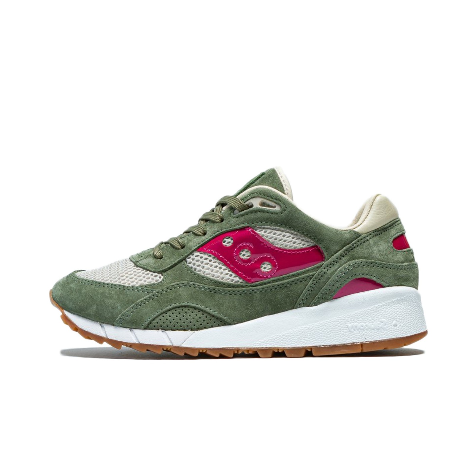 推荐商品：Saucony/索康尼 Shadow 6000 经典复古 防滑耐磨 舒适休闲 透气 防水 织物 运动 跑鞋 Up There联名/绿色/红色