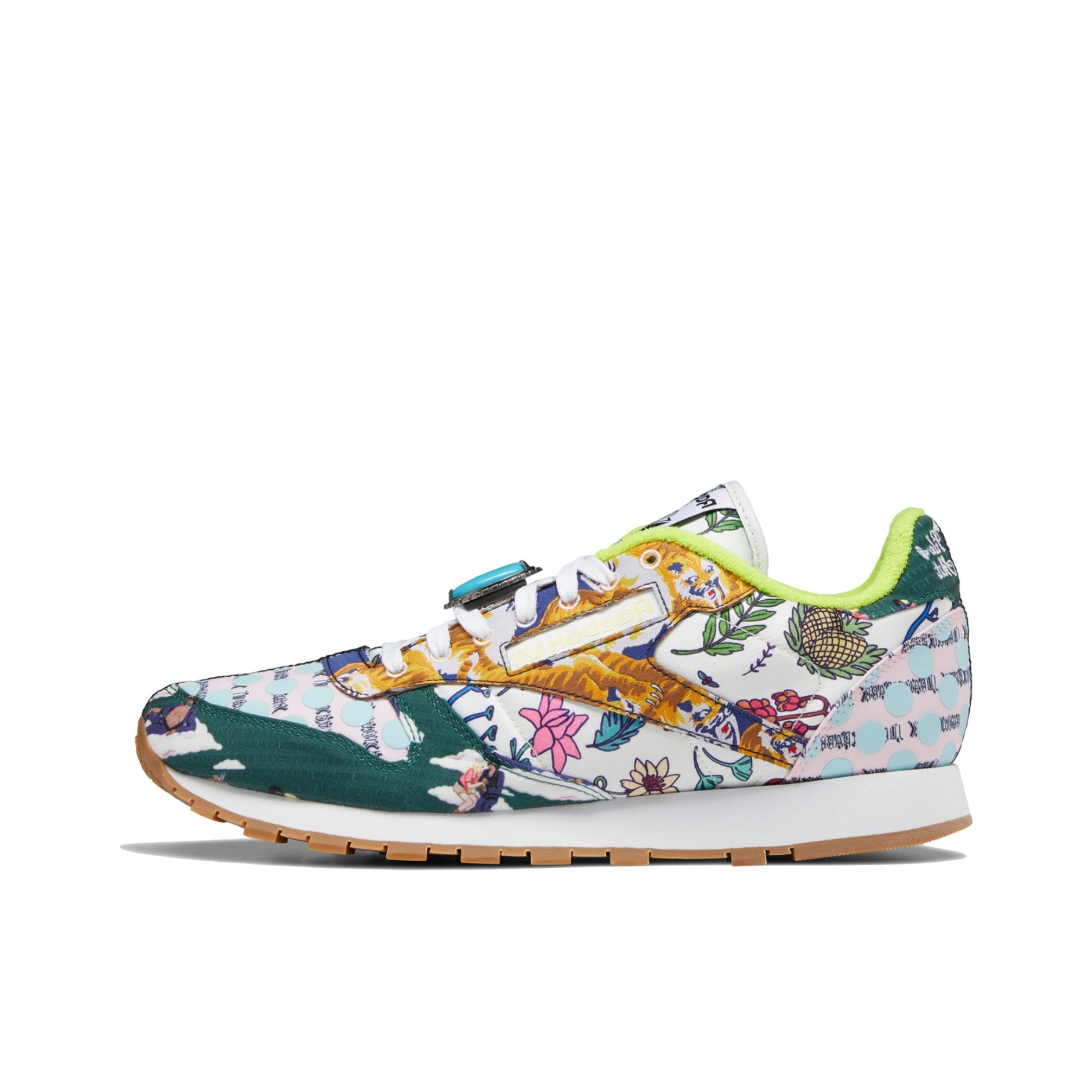推荐商品：Reebok/锐步 Classic Leather 跑鞋 休闲复古减震回弹防滑耐磨低帮合成革织物轻便 侏罗纪公园联名/花色