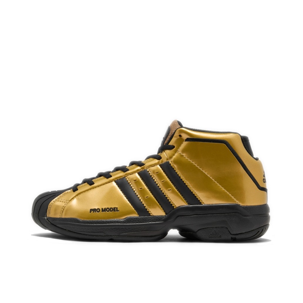 推荐商品：adidas Pro Model 2G 篮球鞋 实战训练减震防滑耐磨 金属金/黑色
