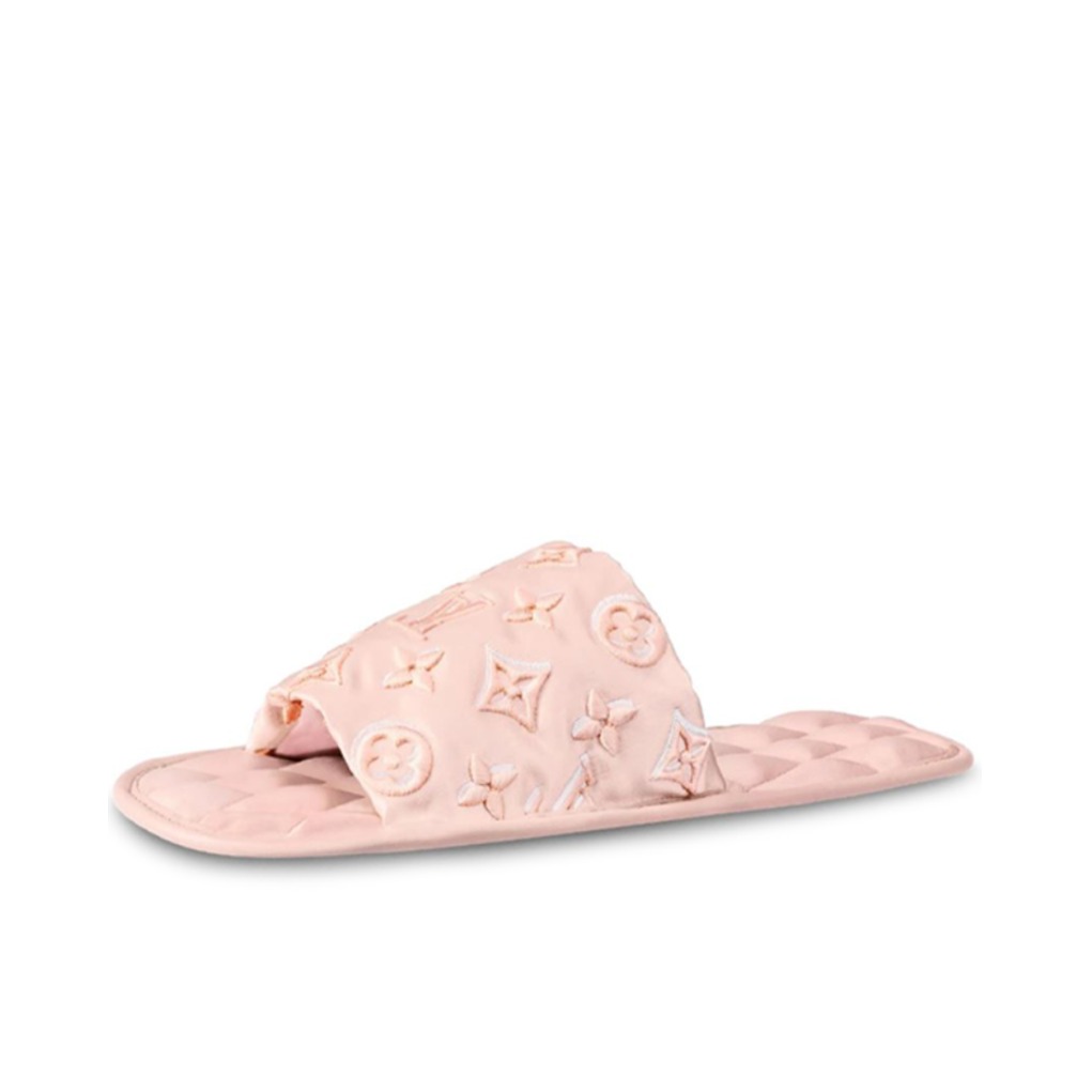 Louis Vuitton 路易威登 homey monogram 刺绣丝缎拖鞋 1A5SZD