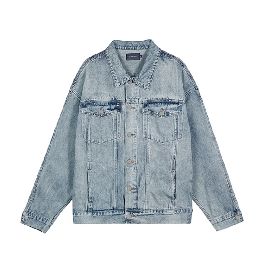 【易烊千玺同款】BONELESS  重磅水洗做旧牛仔外套 男女同款 k4006
