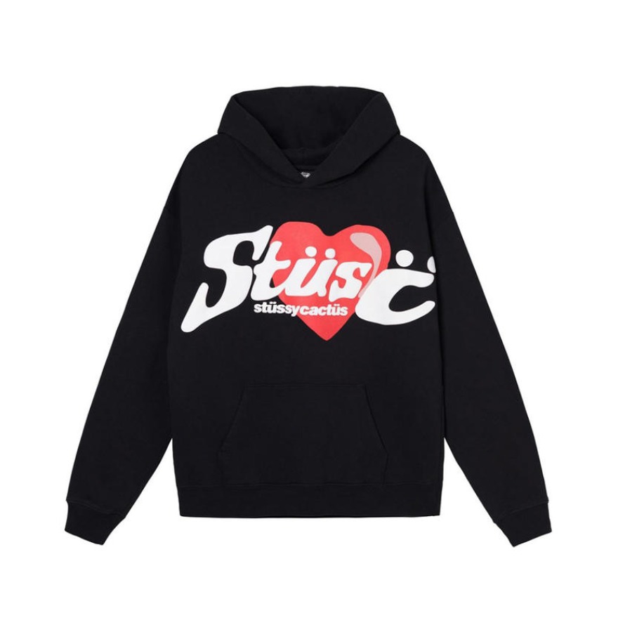 Stussy X cpfm heart hoodie 联名印花连帽卫衣