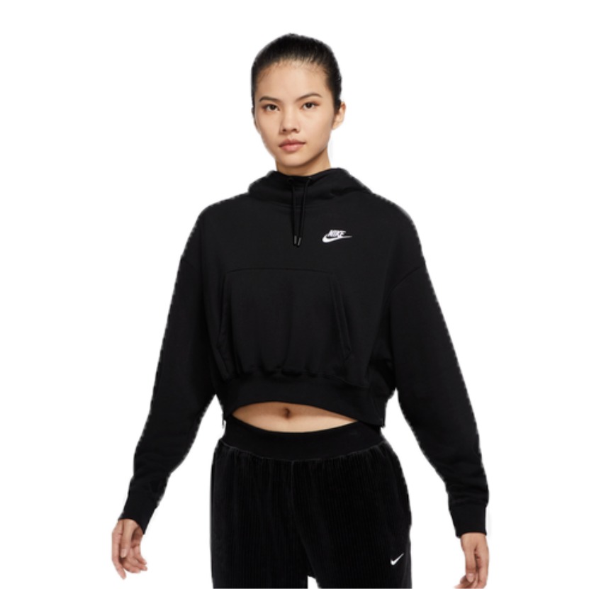 Nike 女装 针织连帽宽松透气套头衫训练短款卫衣 DD5382