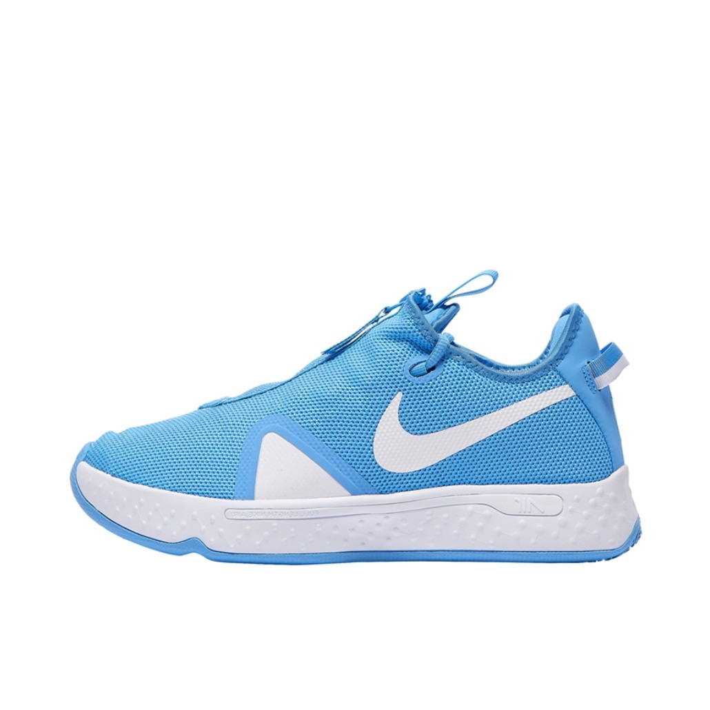 推荐商品：Nike Paul George Pg 4 保罗乔治4代 拉链 缓震透气训练抗冲击网布包裹性织物耐磨 实战 篮球鞋 北卡蓝