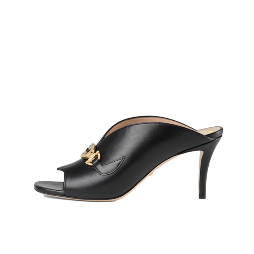 推荐商品：Gucci 古驰 zumi 女款 高跟拖鞋 ‎602412 黑色