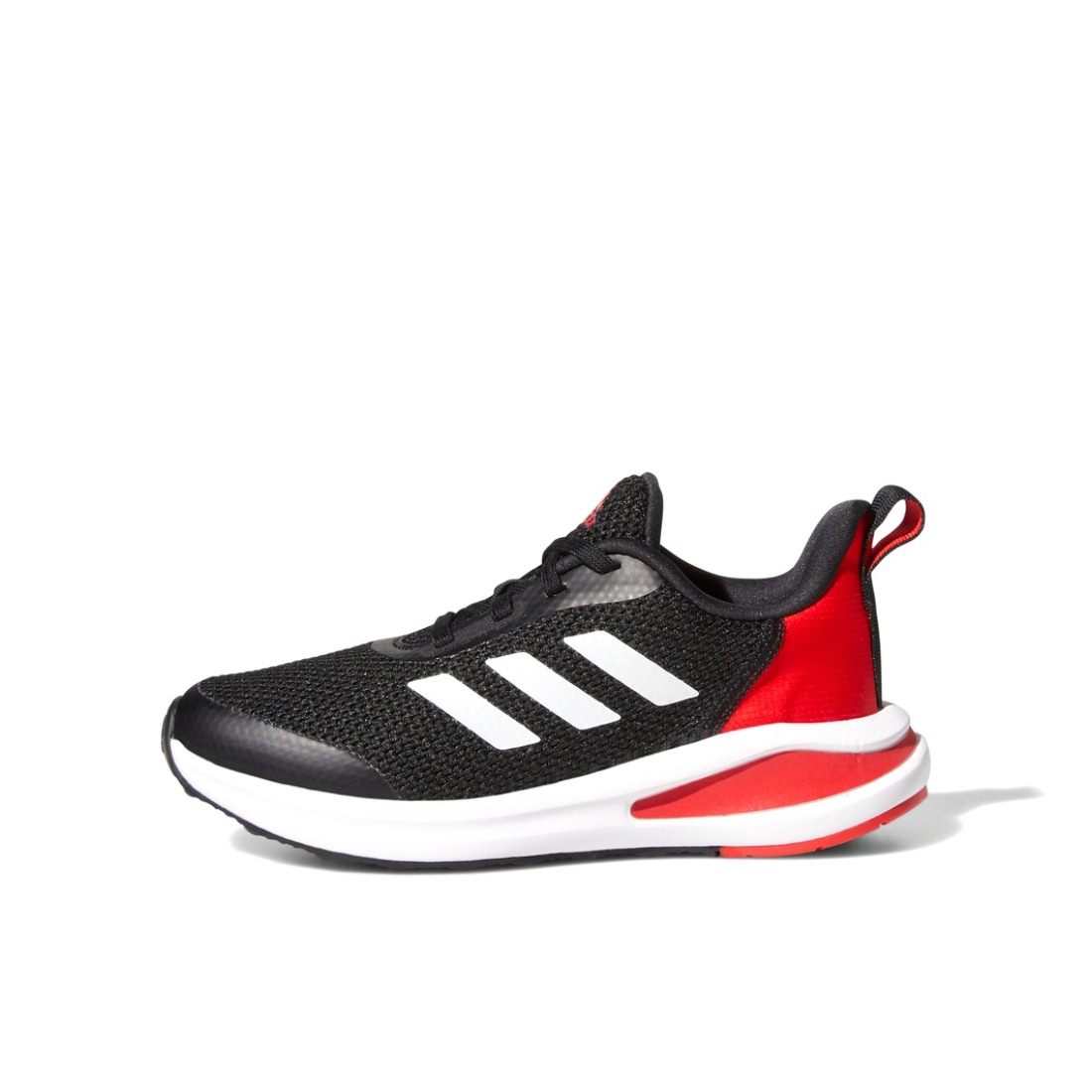 推荐商品：adidas FortaRun 减震回弹 网面透气 轻便软底 舒适耐磨 魔术贴 运动 童鞋 小童/黑色/红色