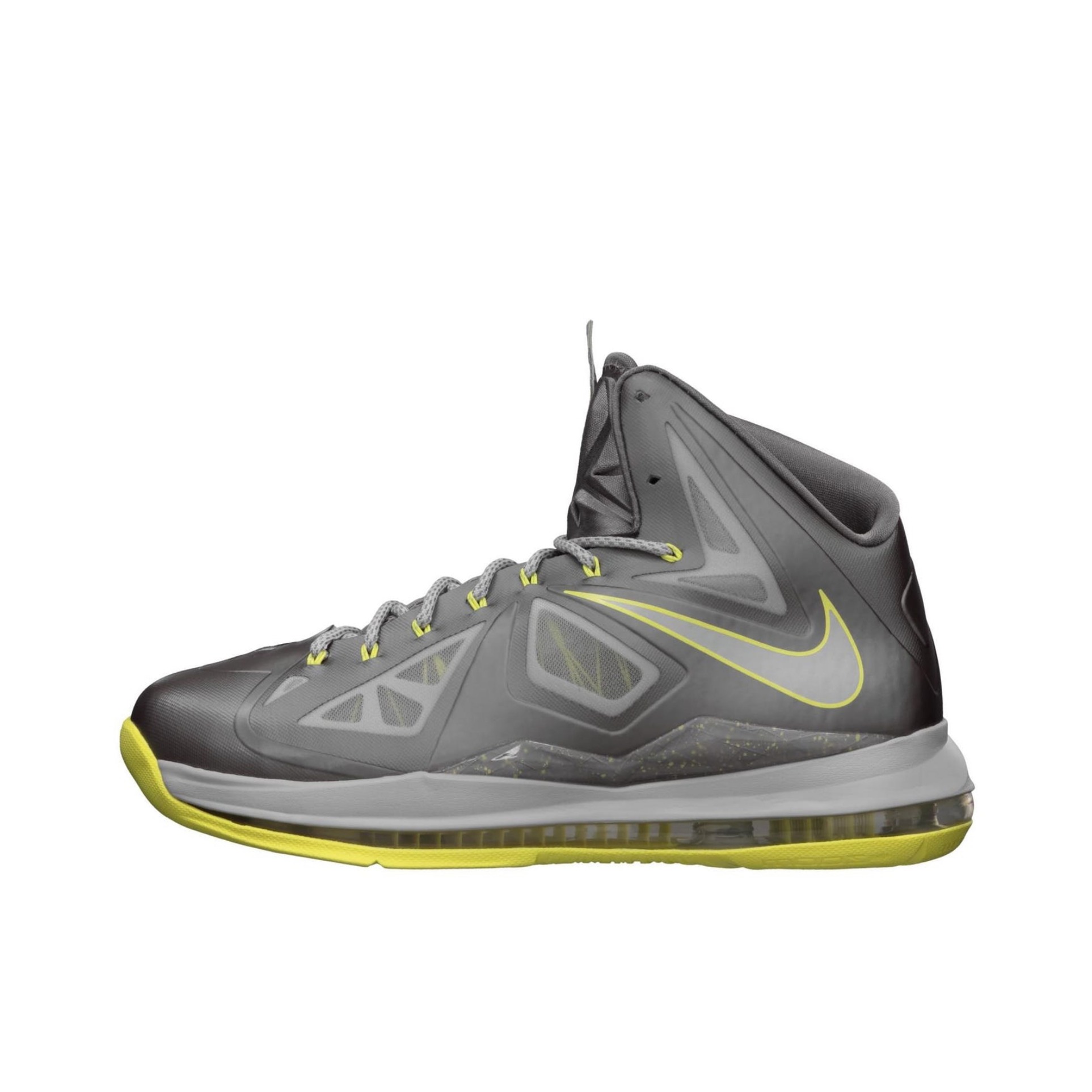 推荐商品：Nike Zoom LeBron 10 减震回弹 网布透气 防滑耐磨 舒适轻便 织物 实战 气垫 篮球鞋 Yellow Diamond 灰黄