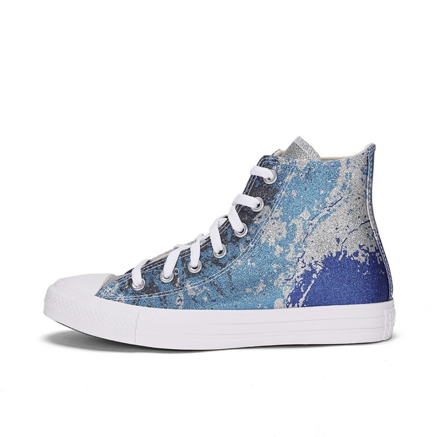 推荐商品：Converse/匡威 Chuck Taylor All Star 帆布鞋 常青款轻便防滑耐磨百搭复古圆头减震贴合高帮 蓝色/星空