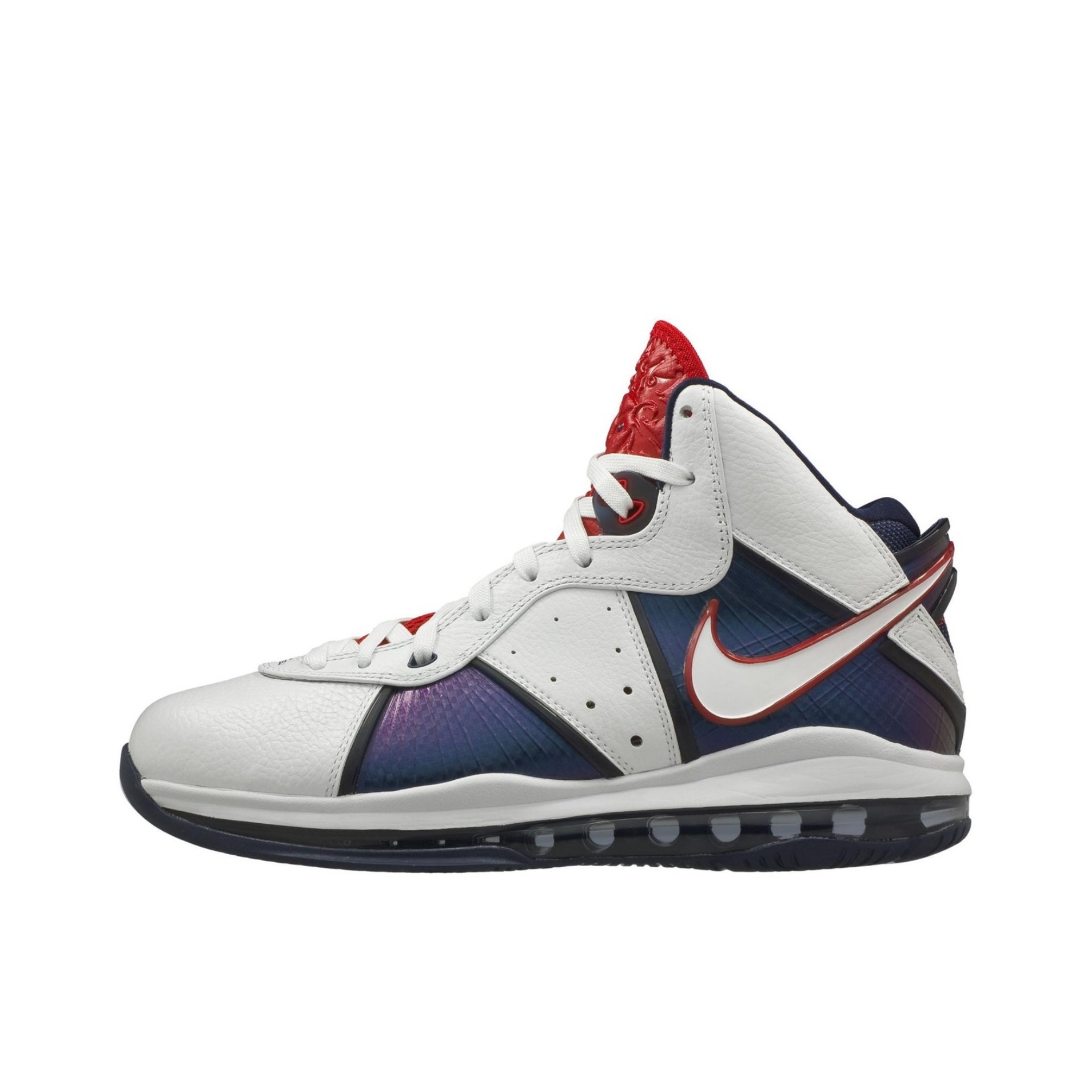 推荐商品：Nike Air Max LeBron 8 詹姆斯 复古涂鸦 减震回弹 合成革 支撑 舒适百搭 防滑耐磨 篮球鞋 Veterans Day 美国队