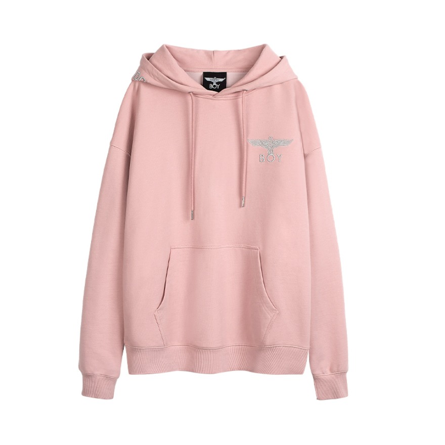 Boy London 银线绣翅膀图案情侣款连帽套头卫衣 男女同款 B203NB607214