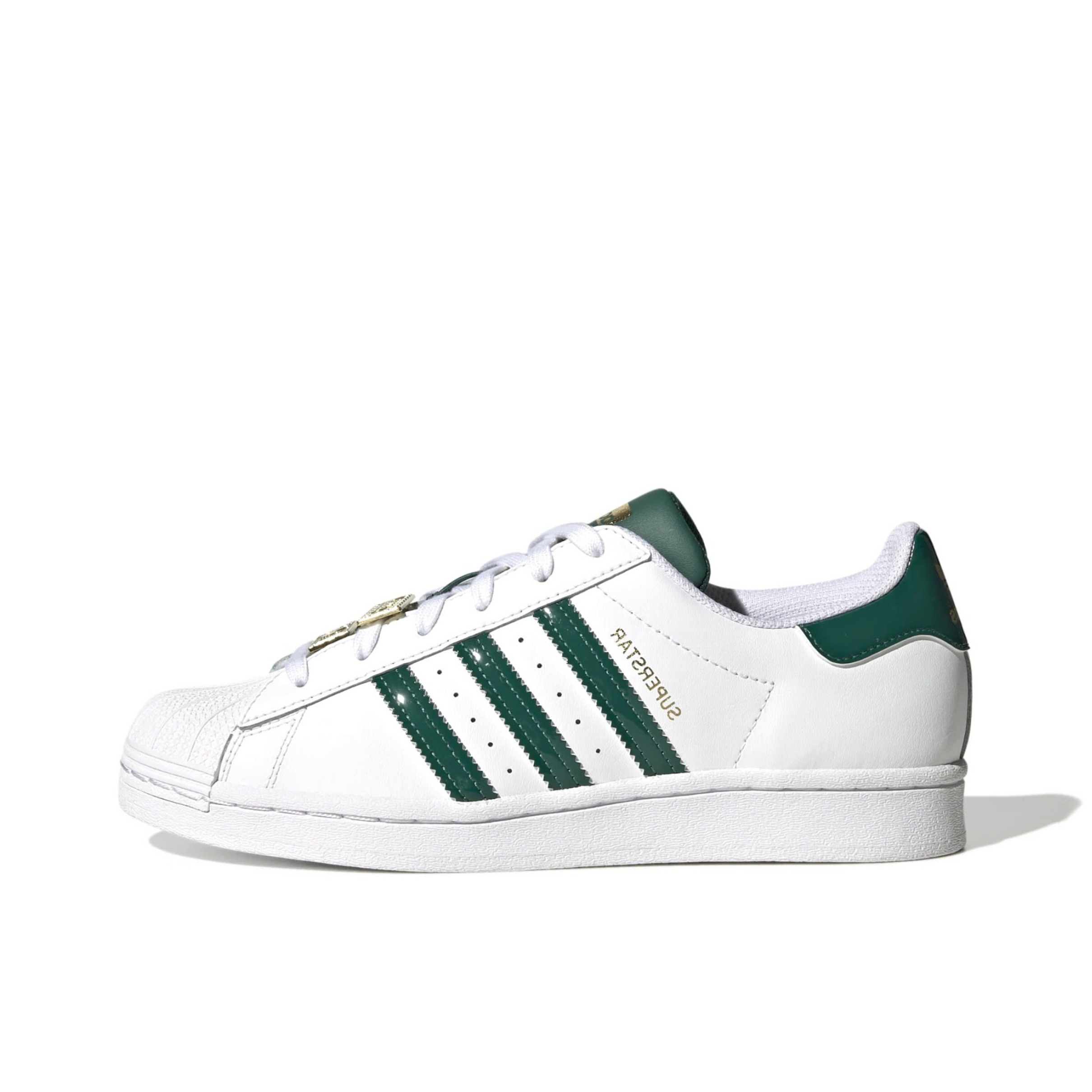 推荐商品：【宋雨琦同款】 adidas Originals Superstar 板鞋 轻便贝壳头薄底舒适百搭耐磨复古 女款/白色/深绿