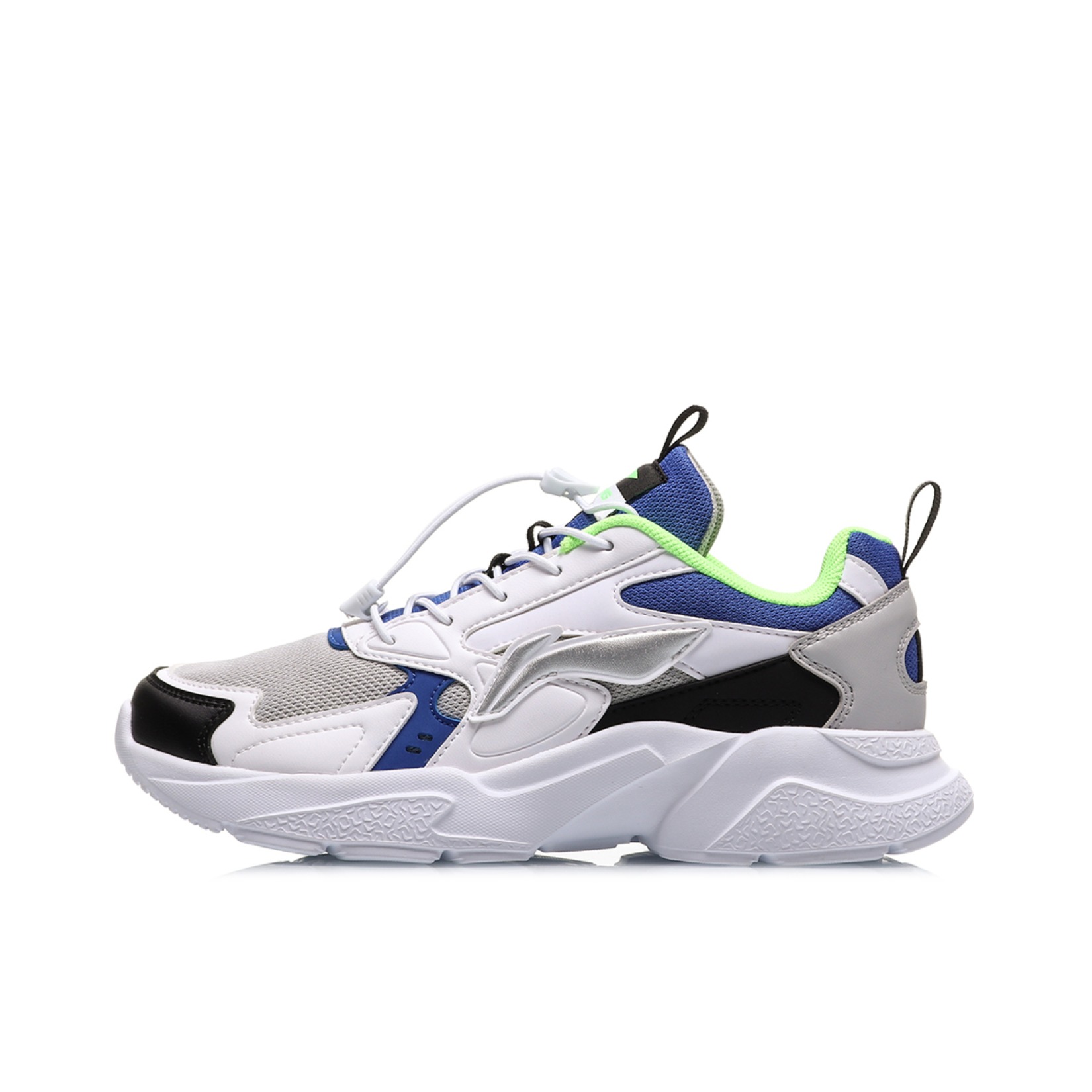 推荐商品：李宁 运动生活   网面透气 童鞋 YKFQ096 大童/白色/微晶灰/暴风蓝