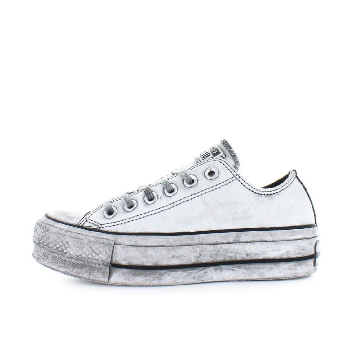 推荐商品：Converse/匡威 Chuck Taylor All Star Lift 帆布鞋 简约复古经典防滑耐磨舒适厚底圆头甜酷贴合松糕底流光风 白色做旧