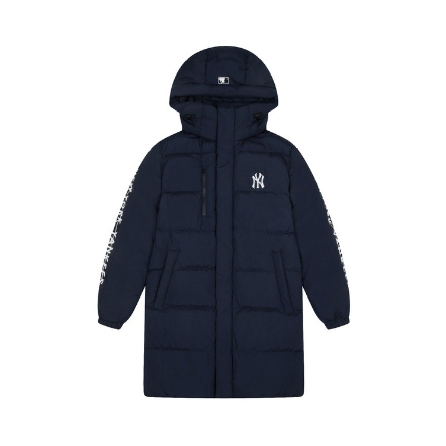 MLB 纽约洋基队LOGO中长款高领运动休闲时尚连帽羽绒服 男女同款 31DJZ9061