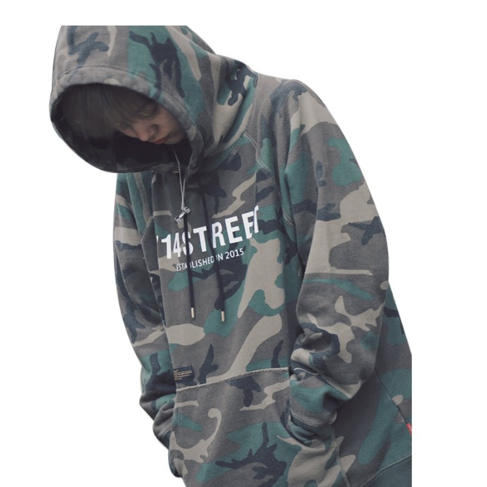 714street 迷彩帽衫