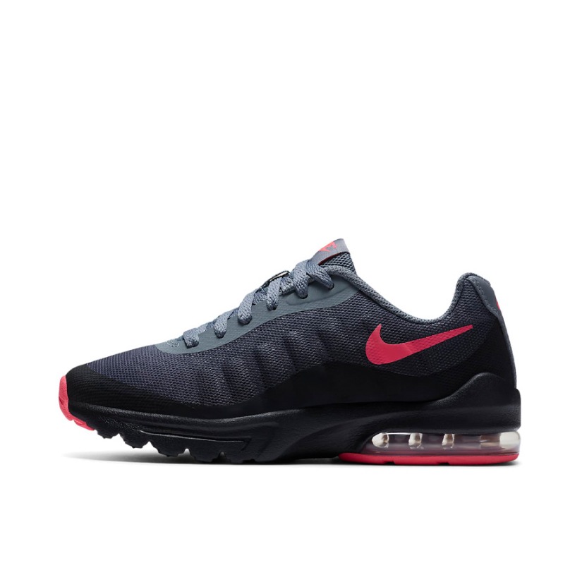 推荐商品：Nike Air Max Invigor 跑鞋 减震耐磨休闲透气低帮回弹织物合成革舒适 大童/黑色/红色