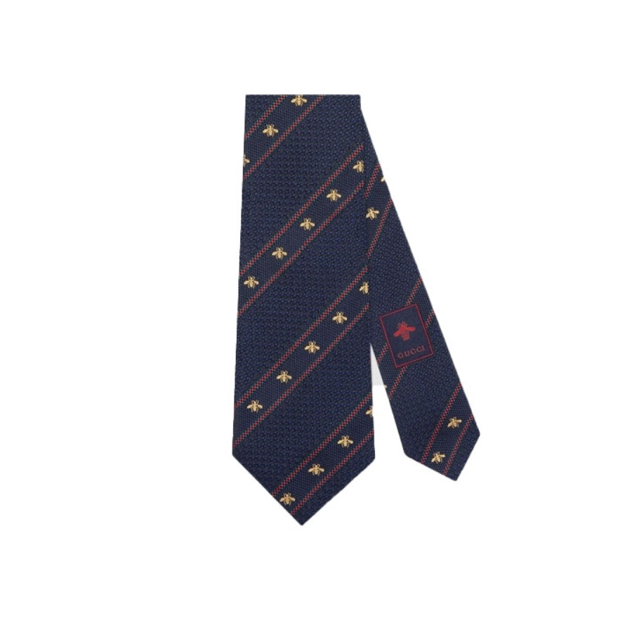 推荐商品：Gucci/古驰 蜜蜂织带真丝提花领带 451528 4E002