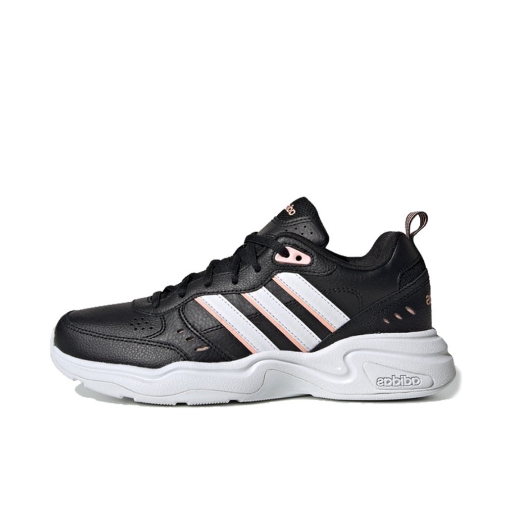 推荐商品：adidas neo Strutter 防滑耐磨 缓震 轻便透气 轻运动 合成革 人造革 网布 复古 织物 增高鞋 老爹鞋 Black/White/Pink 女款/黑白/粉色