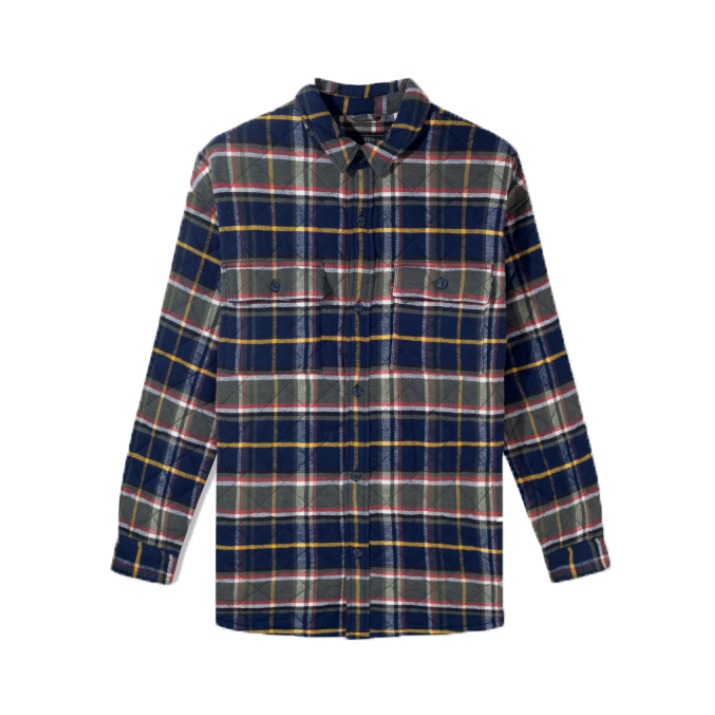 Levi's 拼色格纹翻领时尚夹棉外套长袖衬衫 A0682