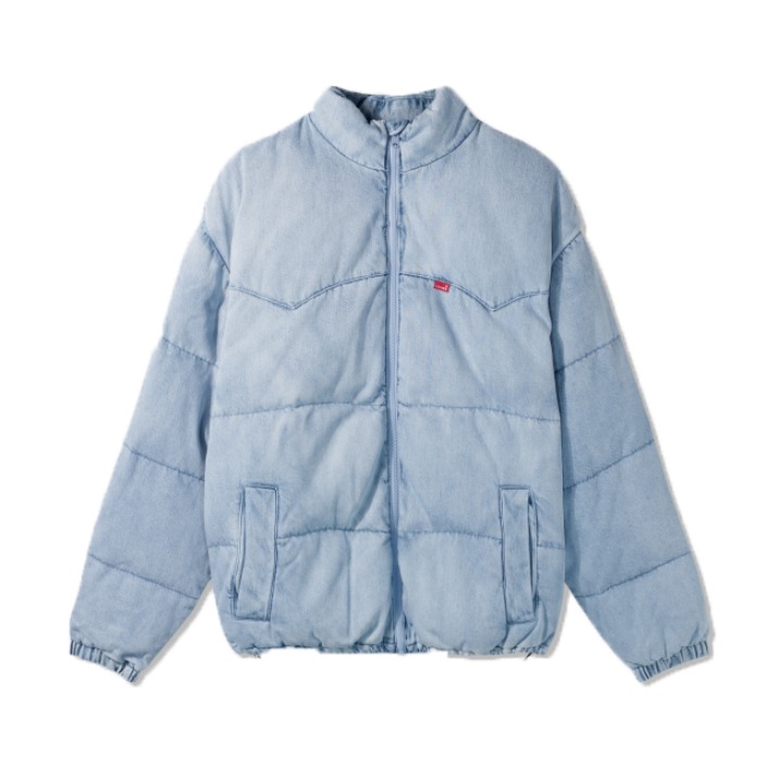 Levi's 浅蓝色保暖立领羽绒服 男女同款 A0726