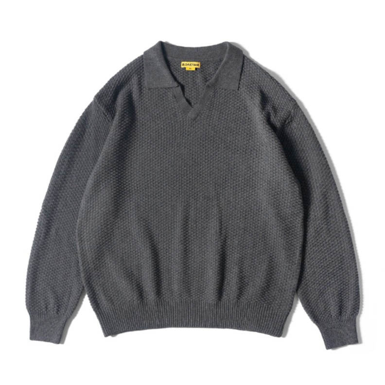 DAKYAM 2023AW 日系保暖基础款套头粗针宽领圆领毛衣 男女同款 DK20AW16
