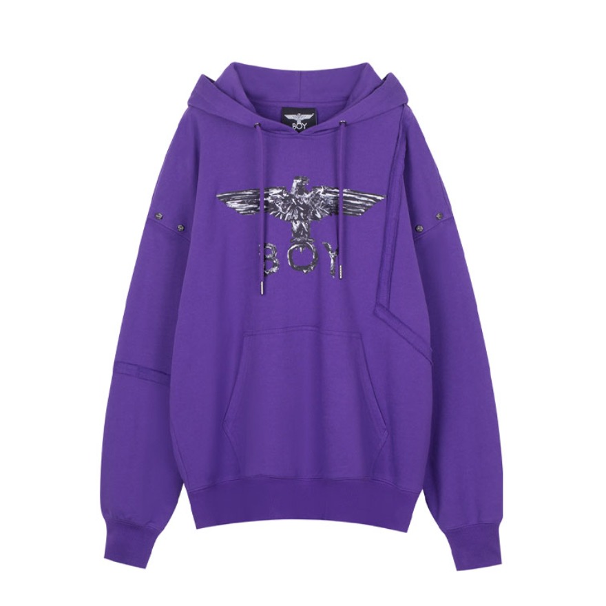 Boy London 翅膀印花情侣款宽松卫衣 B204NB701609