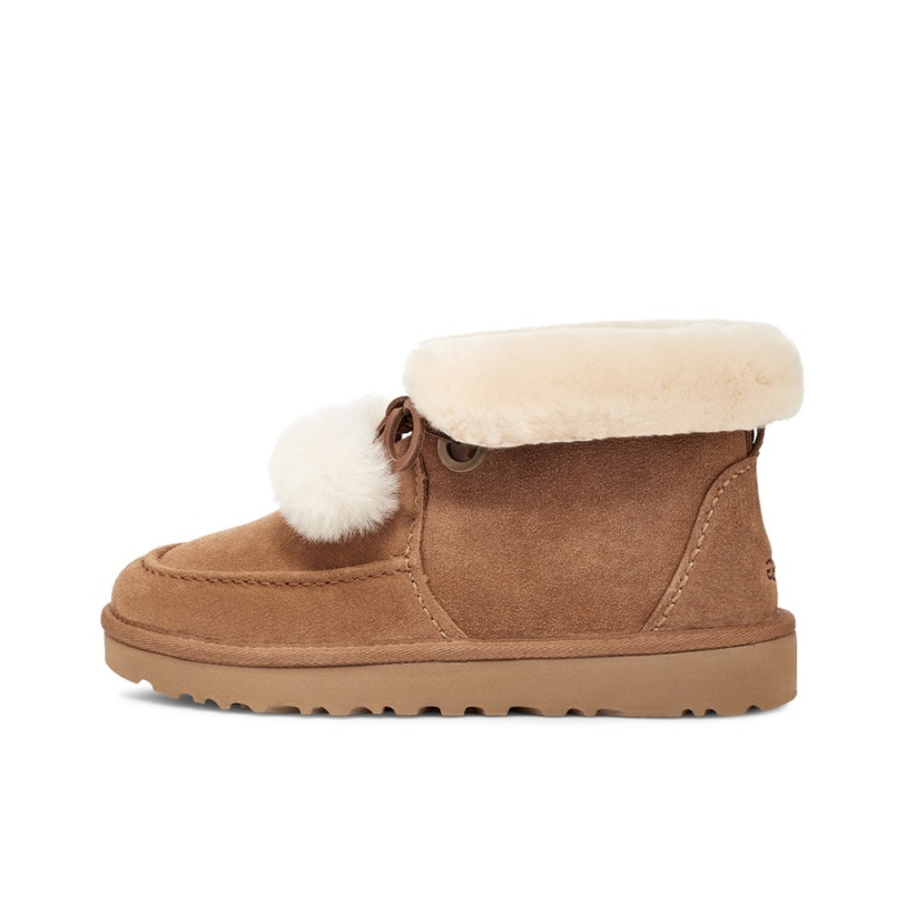 推荐商品：UGG Kyrina Bow Pom 保暖耐磨 蝴蝶结 包裹性 雪地靴 栗色