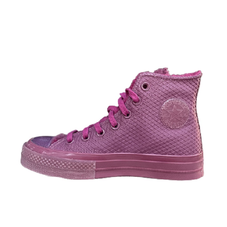 推荐商品：Converse/匡威 Chuck Taylor All Star 帆布鞋 常青款轻便防滑耐磨百搭复古圆头减震贴合高帮 加绒/牛皮/粉色